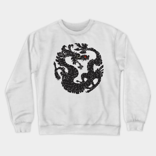 Oriental Dragon in Black 2 Crewneck Sweatshirt by SpiceTree